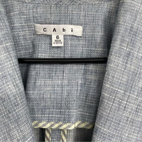 CAbi #215 Beachwalk Blazer in Linen Chambray Sz 6 Business Casual - Picture 5 of 9